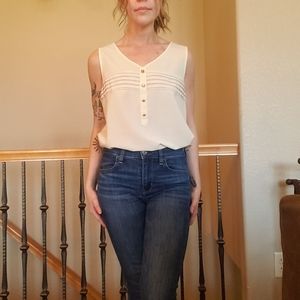 Cream Sleeveless Blouse